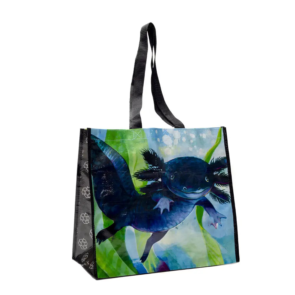 Axolotl Recycled Watercolor Tote Bag