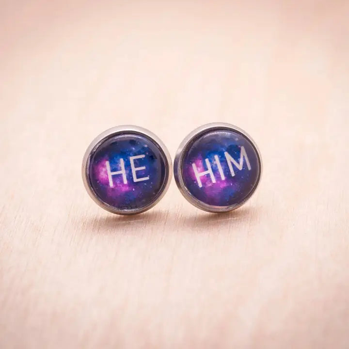 Pronoun earrings