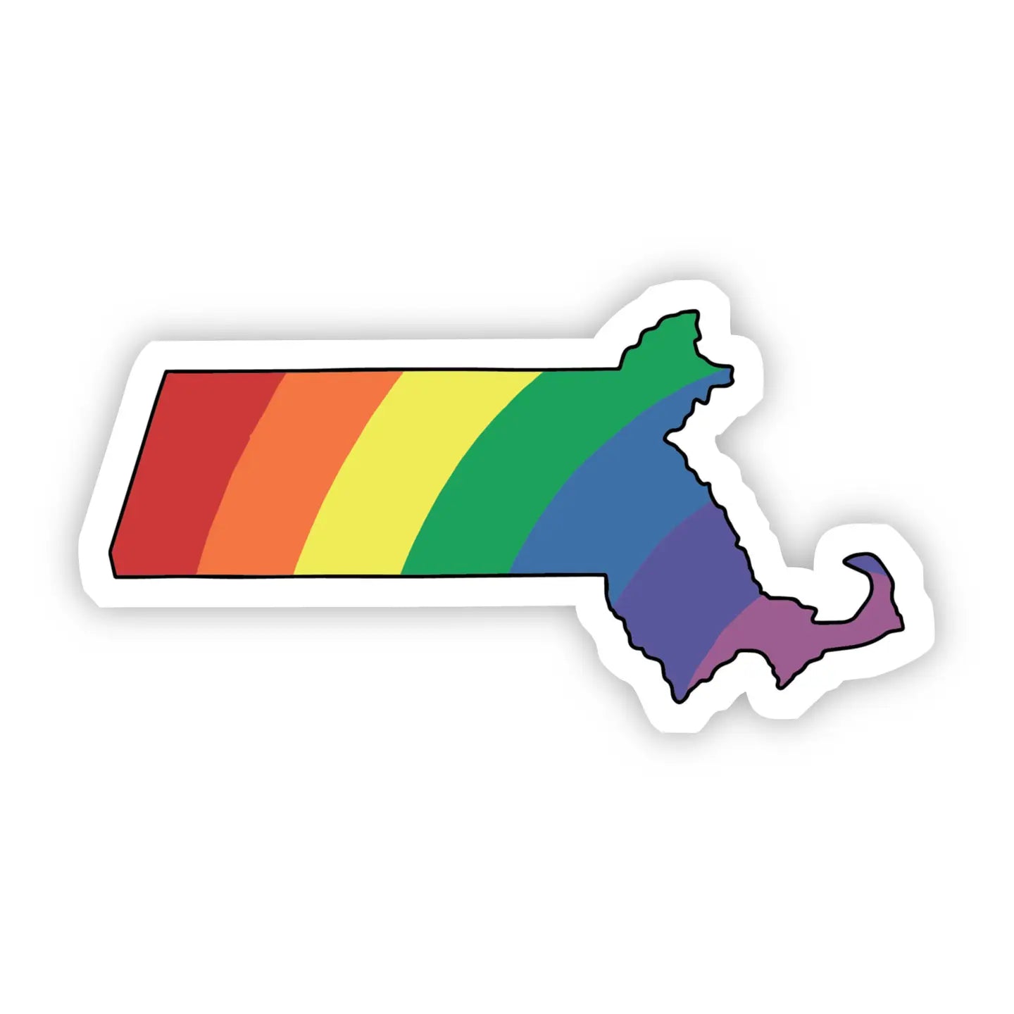 Massachusetts Rainbow Sticker