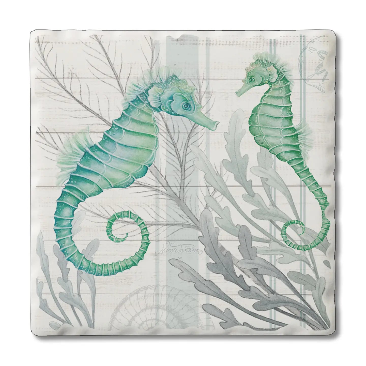 Beach Therapy Seahorses Coaster