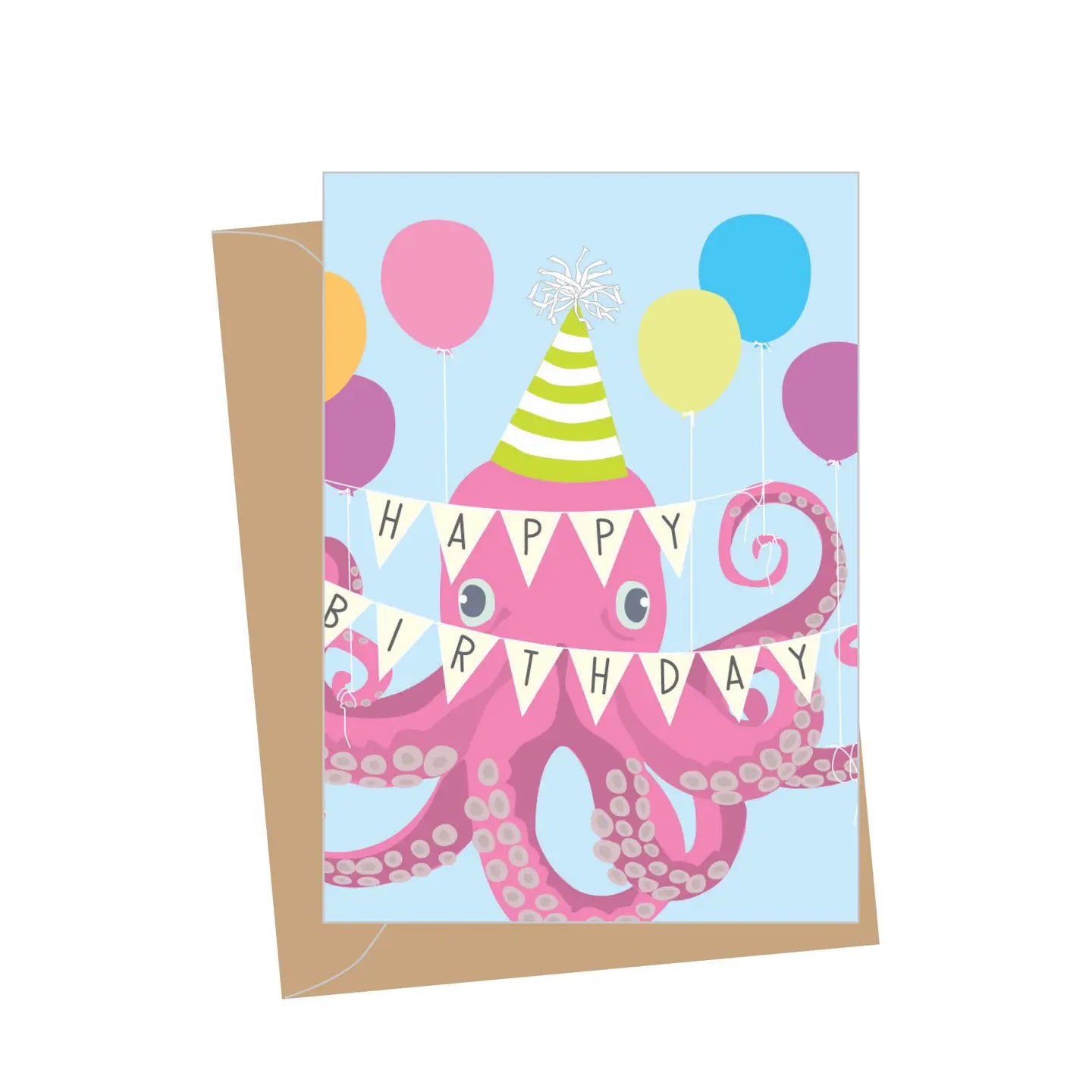 Mini Birthday Octopus, Folded Enclosure Cards