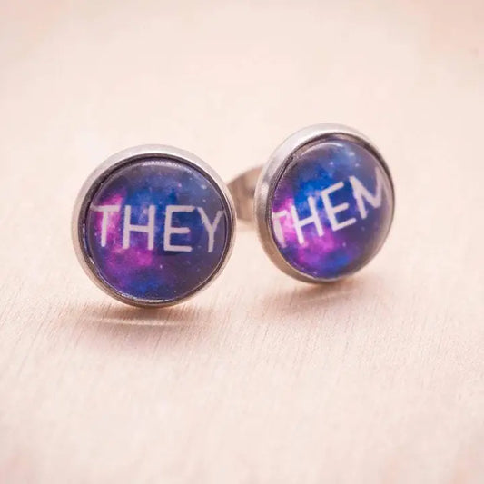 Pronoun earrings