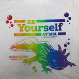 Be Yourself Tee Axolotl Rainbow Women's Relaxed Fit White