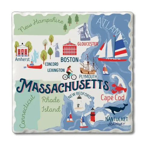 Single Image Coaster- State Attractions - MA