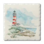 Seaside Lighthouse Absorbent Stone Coaster