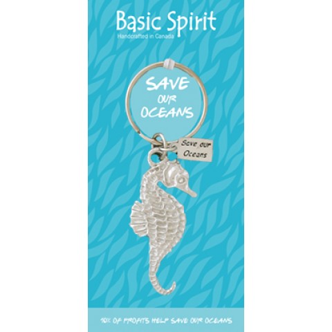 Sea Horse "Save Our Oceans"  Key chain